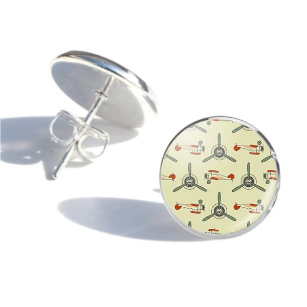 Vintage Old Airplane Designed Stud Earrings Online