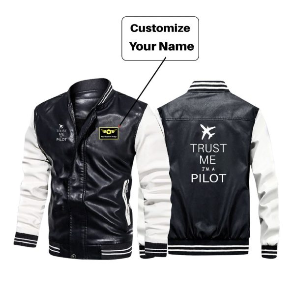 Trust Me I m a Pilot 2 Designed Stylish Leather Bomber Jackets Online Sale