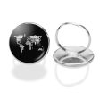 World Map (Text) Designed Rings For Discount