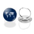 World Map (Text) Designed Rings For Discount