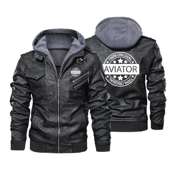 100 Original Aviator Designed Hooded Leather Jackets Online Sale