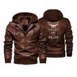 Trust Me I m a Pilot (Drone) Designed Hooded Leather Jackets Online Sale