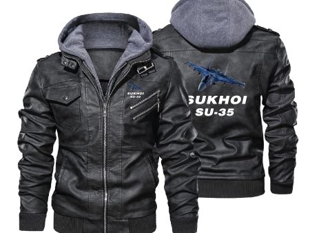 The Sukhoi SU-35 Designed Hooded Leather Jackets Online