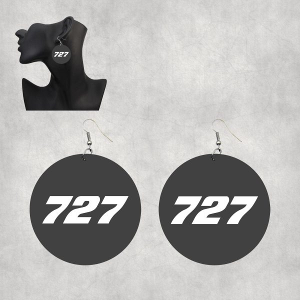 727 Flat Text Designed Wooden Drop Earrings Discount