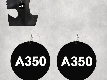 A350 Flat Text Designed Wooden Drop Earrings Supply