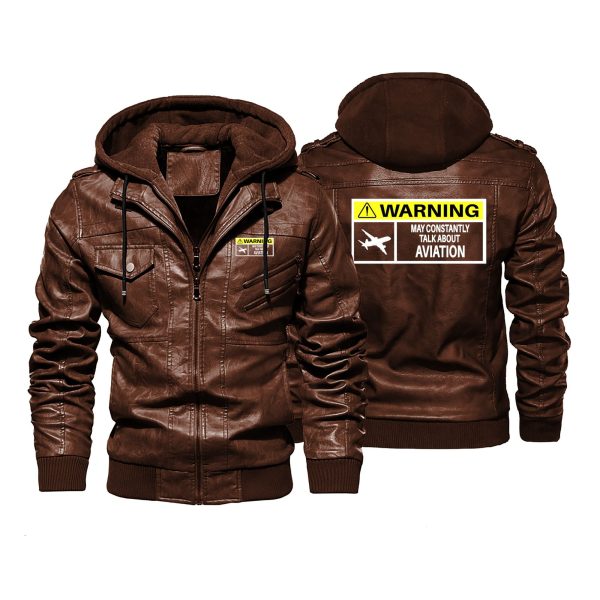 Warning May Constantly Talk About Aviation Designed Hooded Leather Jackets on Sale