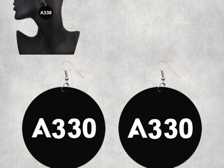 A330 Flat Text Designed Wooden Drop Earrings Online now