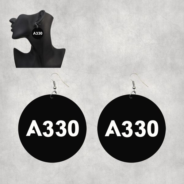 A330 Flat Text Designed Wooden Drop Earrings Online now