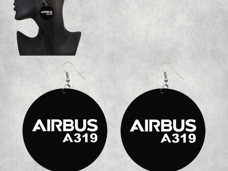 Airbus A319 & Text Designed Wooden Drop Earrings Discount