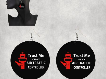 Trust Me I m an Air Traffic Controller Designed Wooden Drop Earrings Fashion