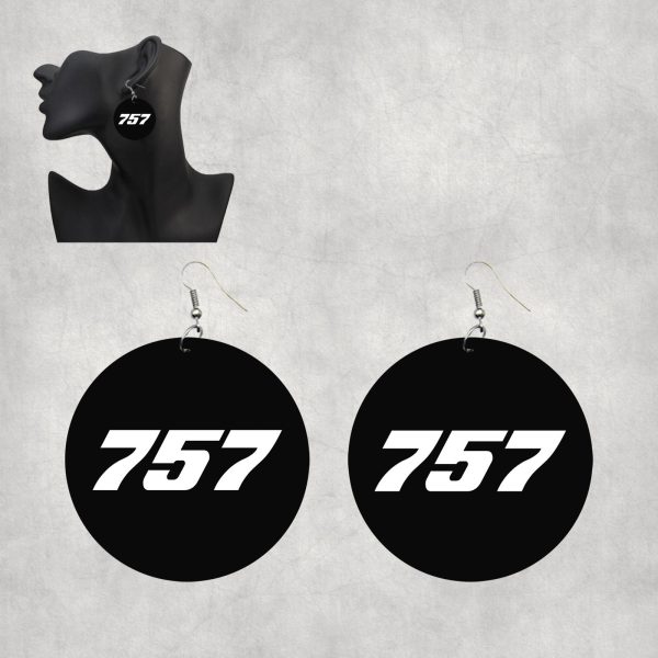 757 Flat Text Designed Wooden Drop Earrings Online