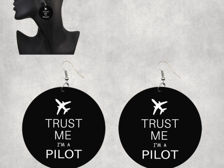 Trust Me I m a Pilot 2 Designed Wooden Drop Earrings Fashion