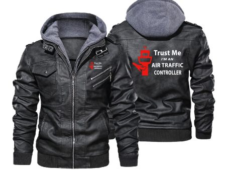 Trust Me I m an Air Traffic Controller Designed Hooded Leather Jackets For Cheap