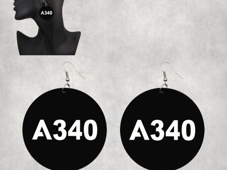 A340 Flat Text Designed Wooden Drop Earrings Sale